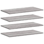 Mensole Parete 4pz Grigio Sonoma 60x20x1,5cm Legno Multistrato