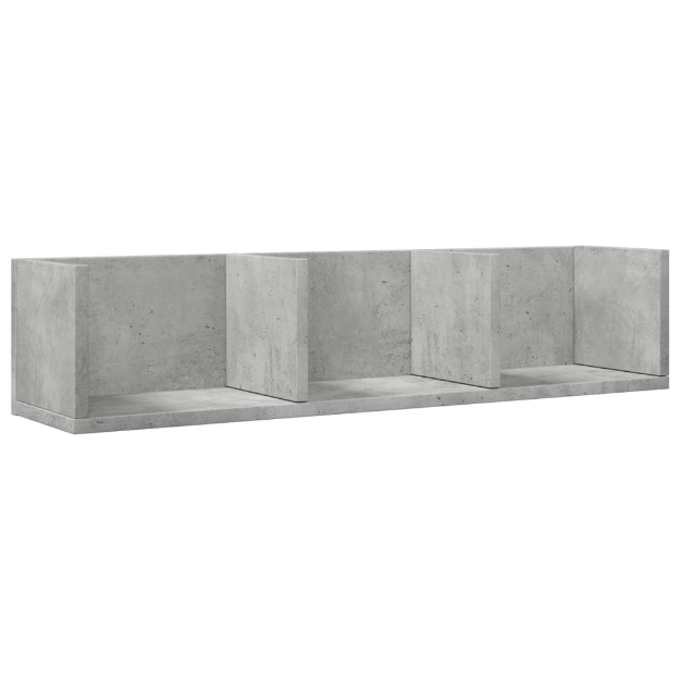 Mobile a Parete Grigio Cemento 75x18x16,5 cm Legno Multistrato