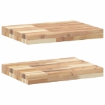 Mensole da Parete 2 pz 60x30x4 cm Legno Acacia Non Trattato