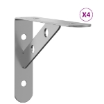 Staffe per Mensola 4 pz 15x2,5x11,5 cm in Acciaio Inox Argento