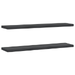 Mensole a Muro 2 pz 100x23,5x3 cm Nero in Acciaio Inossidabile