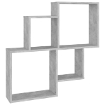 Mensola Muro Cubo Grigio Cemento 80x15x78,5cm Legno Multistrato