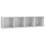 Libreria/Mobile TV Bianco Lucido 143x30x36 cm