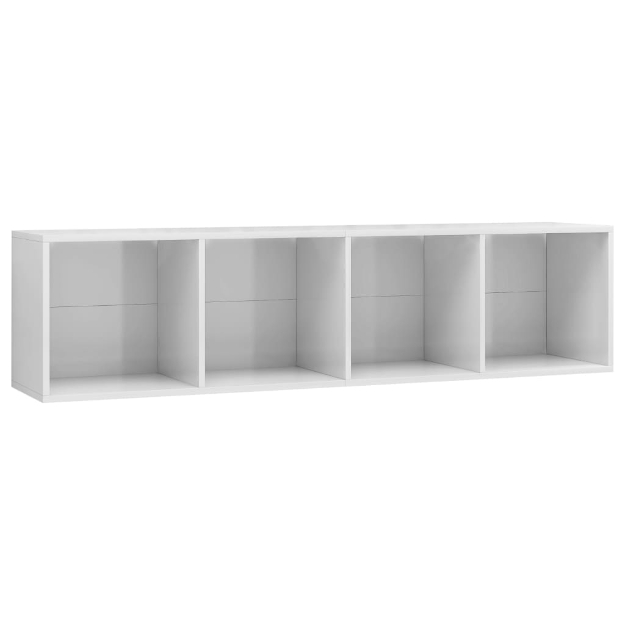 Libreria/Mobile TV Bianco Lucido 143x30x36 cm