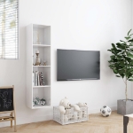 Libreria/Mobile TV Bianco Lucido 143x30x36 cm