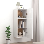 Mobile Parete Bianco Lucido 34,5x34x90 cm in Legno Multistrato