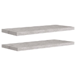 Scaffali a Parete 2 pz Grigio Cemento 80x23,5x3,8 cm in MDF