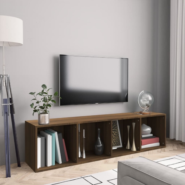 Libreria/Mobile TV Rovere Marrone 143x30x36cm Legno Multistrato