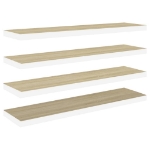 Scaffali a Parete 4 pz Rovere e Bianco 120x23,5x3,8 cm in MDF