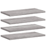 Mensole Parete 4pz Grigio Sonoma 40x20x1,5cm Legno Multistrato