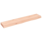 Ripiano a Parete 100x20x6 cm Legno Massello Rovere Non Trattato