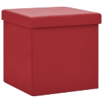 Sgabelli con Contenitore Pieghevoli 2 pz Rosso Vino in PVC