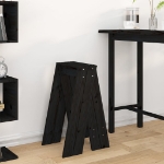 Sgabelli 2 pz Nero 40x40x75 cm in Legno Massello di Pino