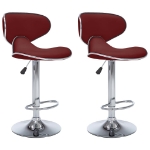 323649 Bar Stools 2 pcs Wine Red Faux Leather