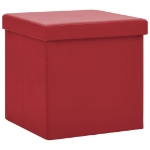 Sgabello con Contenitore Pieghevole Rosso Vino in PVC