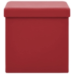 Sgabello con Contenitore Pieghevole Rosso Vino in PVC