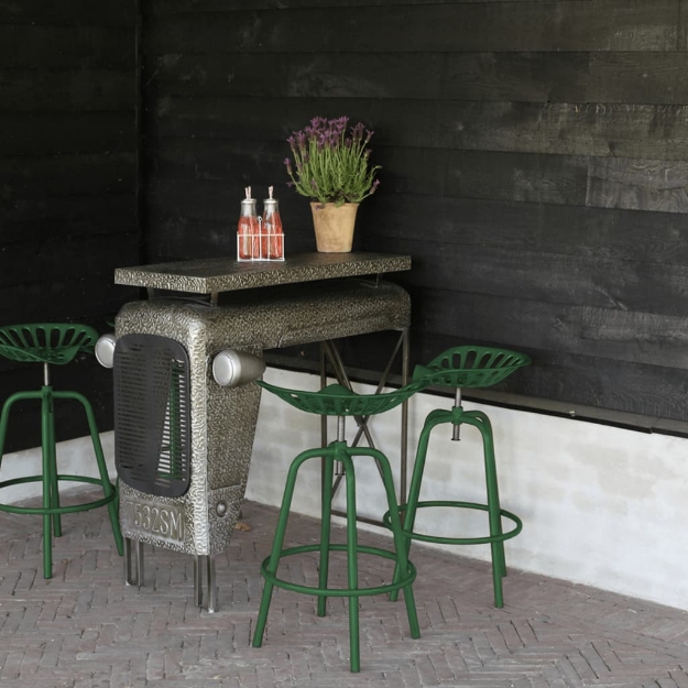 Esschert Design Sedia da Bar con Sedile Trattore Verde