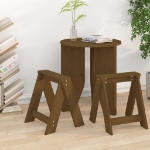 Sgabelli 2 pz Marrone Ambra 40x40x45 cm Legno Massello di Pino