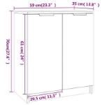 Scarpiera Nera 59x35x70 cm in Legno Multistrato