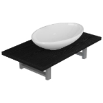 Set Mobili da Bagno 2 pz Ceramica Nero