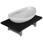 Set Mobili da Bagno 2 pz Ceramica Nero