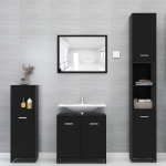 Set Mobili da Bagno 4 pz Nero in Truciolato