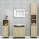 Set Mobili da Bagno 3 pz Rovere Sonoma in Truciolato