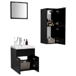 Set Mobili da Bagno Nero in Truciolato