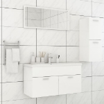 Set Mobili da Bagno Bianco Lucido in Truciolato