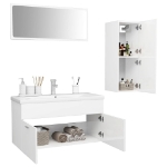 Set Mobili da Bagno Bianco Lucido in Truciolato