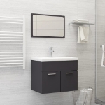 Set Mobili da Bagno Grigio in Truciolato