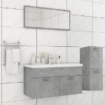 Set Mobili da Bagno Grigio Cemento in Truciolato