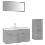 Set Mobili da Bagno Grigio Cemento in Truciolato