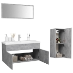 Set Mobili da Bagno Grigio Cemento in Truciolato