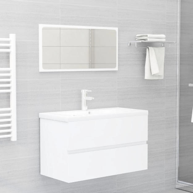 Set Mobili da Bagno Bianco in Truciolato