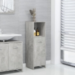 Mobile da Bagno Grigio Cemento 30x30x95 cm in Legno Multistrato