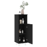 Mobile da Bagno Nero 30x30x95 cm in Legno Multistrato