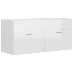 Mobile Lavabo Bianco Lucido 100x38,5x46 cm in Legno Multistrato