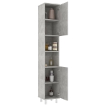 Mobile da Bagno Grigio Cemento 30x30x179 cm Legno Multistrato