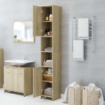 Mobile da Bagno Rovere Sonoma 30x30x183,5 cm Legno Multistrato