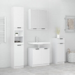 Set di Mobili da Bagno 4 pz Bianco in Legno Multistrato