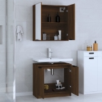 Set Mobili da Bagno 2 pz Rovere Marrone in Legno Multistrato