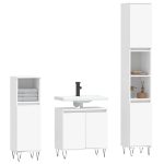 Set Mobili da Bagno 3 pz Bianco in Legno Multistrato