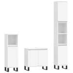 Set di Mobili da Bagno 3 pz Bianco in Legno Multistrato