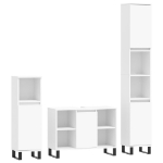 Set Mobili da Bagno 3 pz Bianco in Legno Multistrato