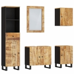 Set Mobili da Bagno 5 pz in Legno Massello di Mango