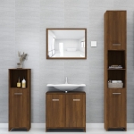 Armadietto Bagno Rovere Marrone 30x30x95cm in Legno Multistrato