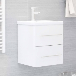 Mobile Lavabo Bianco Lucido 41x38,5x48 cm in Legno Multistrato