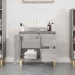 Armadietto Bagno Grigio Sonoma 65x33x60 cm in Legno Multistrato