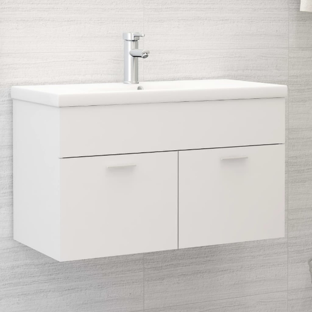 Mobile Sottolavabo Bianco 80x38,5x46 cm in Legno Multistrato